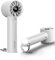 gaiatop Turbo Hand Held Fans with LED Torch Clasp Base, USB Rechargeable Portable Fans Mini Desk Fan, Digital Display Travel Essentials for Home Office School Outdoor Camp, Gifts for Women Men, White