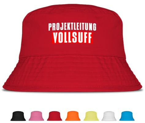 Prozente Momente Projektleitung Vollsuff - Fischerhut | Anglerhut | Sonnenhut | Sommer | Party | Malle | lustige Sprüche | OneSize | Malle | Urlaub (Rot)