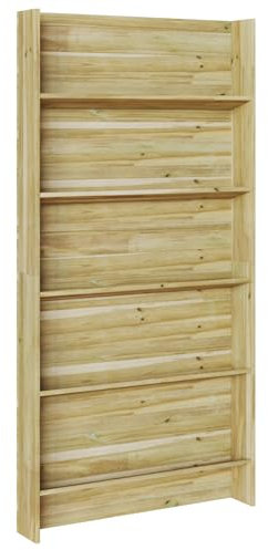 vidaXL Estante para Plantas de jardín de 5 Niveles, 90x15.5x179.5 cm, de Madera Natural. Rústico, Ideal para Interior y Exterior. Genial para macetas, como Rack de exhibición para tu terraza y muebl