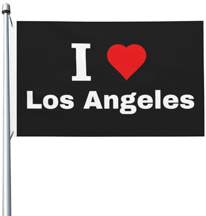 Flaggen Wetterfeste, Ich Liebe Los Angeles Mit Metall-Ösen Haus Hof Flagge Für Bar Haus Garten Banner 90X150Cm