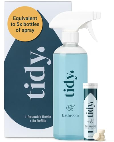 Tidy Bathroom Cleaning Kit, Bottle + 10 Tablets (5 Bottles), Ocean Scent