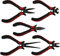 KS Tools 500.7020 Feinmechanik-Zangen-Satz, 5-tlg. Schwarz Rot