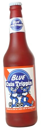 Silly Squeaker Jouet Chien Beer Bottle Trippin Chat Bleu
