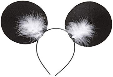 W WIDMANN MILANO Party Fashion 01121 - Haarreif Maus, mit Marabou-Federn, Mausohren, Accessoire, Haarschmuck, Kopfschmuck, Karneval, Fasching, Mottoparty