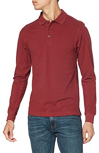 Clique Men's Classic Long Sleeve Polo Shirt, Red (Burgundy), XX-Large