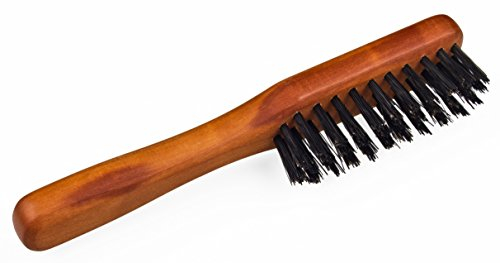 GREENDOOR Bartbürste Birnbaumholz mit Stiel, 137 x 22 mm, 3 Reihen Wildschwein-Borsten, edle natürliche Bartpflege, Handarbeit aus deutscher Manufaktur, Bart Bürste mit Griff, Naturkosmetik