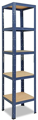 shelfplaza Home 180x60x60cm Schwerlastregal blau mit 5 Böden x 175kg | Kellerregal · Lagerregal · Metallregal · Regale für Kellerraum · Steckregal · Abstellraum Regal