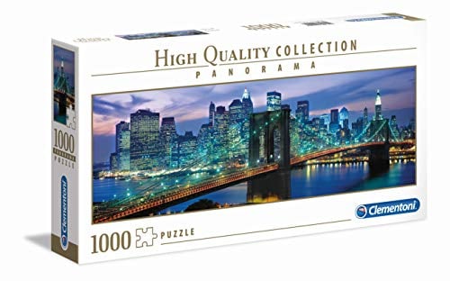 Clementoni 39434 Panorama New York Brooklyn Bridge – Puzzle 1000 Teile ab 9 Jahren, Erwachsenenpuzzle mit Panoramabild, Geschicklichkeitsspiel für die ganze Familie, ideal als Wandbild
