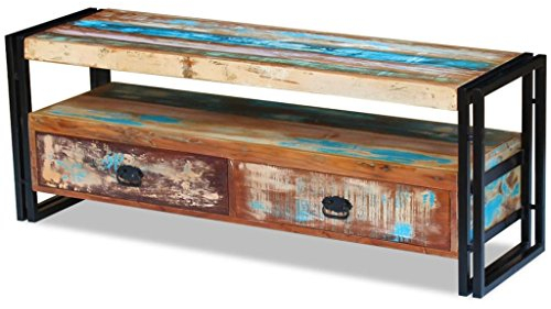 Festnight Meubles TV en Bois de récupération avec Deux tiroirs 120 x 35 x 45 cm