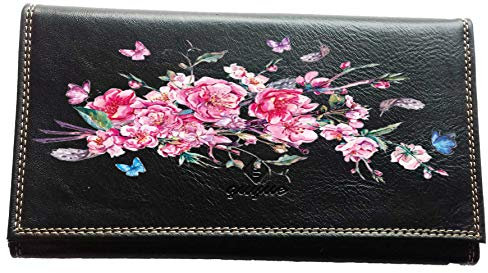 Syl'la Compagnon Tout-en-Un Porte chéquier en Simili Cuir Personnalisé Cerisier Fleurs