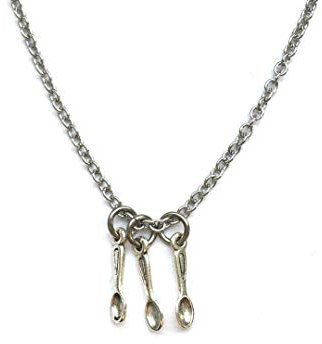 Spoonie Necklace. 17.7 Stainless Steel Chain With 3 Alloy Spoon Pendant Charms