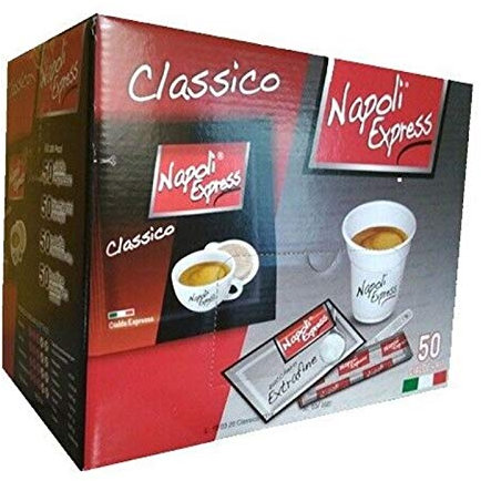 Café expresso Classico 50 dosettes + Kit - Napoli Express - Carton de 3 pièces pour un total de 150 capsules avec kit