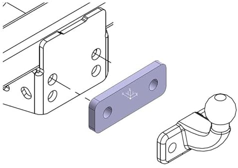 AHAKA Distanzplatte Distanzblech 12 mm für Anhängerkupplung Flanschkugel Anhängebock 90 mm/Abstandsblech zur Versetzung der Flanschkugel Einer Anhängerkupplung