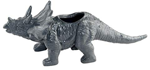 Yardwe Dinosaurier-Vase für Sukkulenten, kreativer Blumentopf, Bonsai-Behälter, Gartenarbeit, Pflanzgefäß für Zuhause, Büro, Desktop-Dekoration (grau)