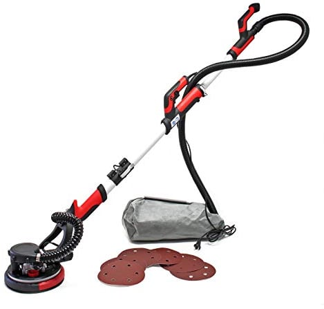 Wiltec Levigatrice professionale a collo lungo 750W Con disco da Ø 225mm e asta telescopica 6 grane diverse