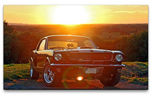 Paul Sinus Art Bilder XXL Ford Mustang 1966 120x70cm Wandbild auf Leinwand