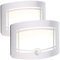 Lunartec Wandleuchten ohne Strom: 2er-Set 2-stufige Batterie-LED-Wandleuchten, Bewegungs-/Lichtsensor (Wandlampen ohne Strom, Lampen ohne, Treppenbeleuchtung Bewegungsmelder)