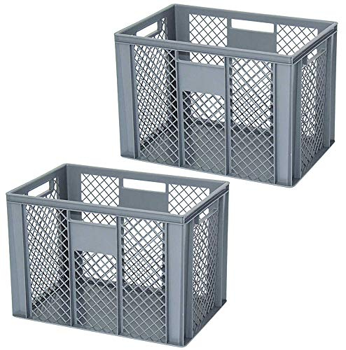 BRB 2 Eurobehälter mit geschlossenem Boden, LxBxH 600 x 400 x 420 mm, 83 Liter, grau