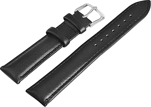 Excellanc-Uhrenarmband Ersatz Leder Ziernaht Dornschließe schwarz Breite 12-26 mm 8000056