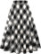 IDEALSANXUN Damen Plaid Rock Elastische Taille A-Linie Midi Faltenröcke, Plaid Black&white, Groß