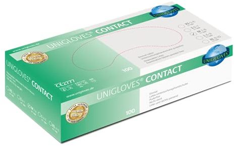 UNIGLOVES - Passgenaue CONTACT® sterile medizinische handschuhe aus Nitril | Puderfrei & latexfrei | hohe Festigkeit & Haltbarkeit | Untersuchungshandschuhe | 100 Stück | Einmalhandschuh M
