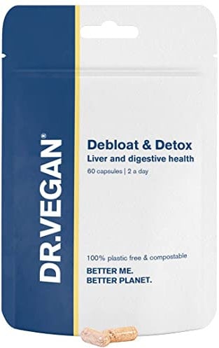 Debloat & Detox | Liver and Digestion Health | Vitamins & Supplements | 60 Vegan Capsules |Two-A-Day | DR.VEGAN