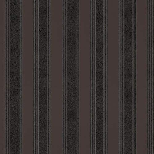 Streifentapete Bricoflor -Tapete 935894 93589-4 | Streifentapete Tapete für Badezimmer Büro | Braun | 10,05 x 0,70 m
