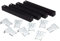 PEGANE Lot de 4 Pieds pour sommier en Métal sans roulettes Coloris Noir - Hauteur 40 cm x 3 cm
