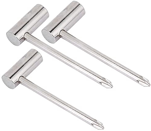 Eujgoov Gitarreneinstellungsschlüssel 7MM / 8MM / 6,35MM Halsstabschlüssel Werkzeug für Gitarre Musikinstrument Zubehör(Silber-)