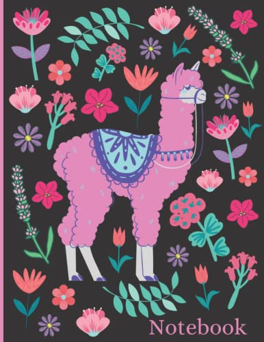 Llama Notebook: College rule, 8.5 x 11, 120 pages, Lined paper, Journal, Note Taking, College, Work, Home, School