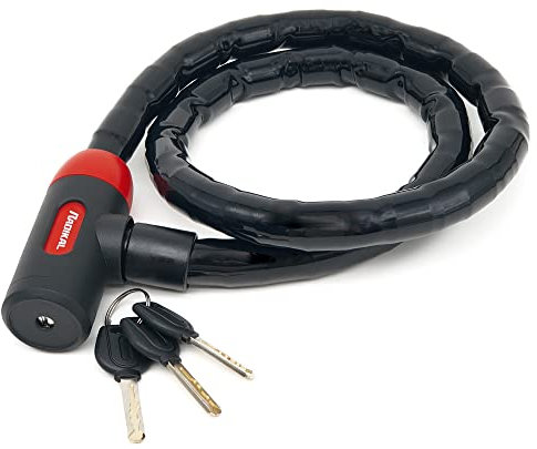 RADIKAL RK520 Antivol Moto et Velo, Python Câble en Acier Articulé Blindé de 120 cm, Flexible, Serrure Haute Sécurité, Anti vol pour Moto, Vélo, Scooter, 120 cm