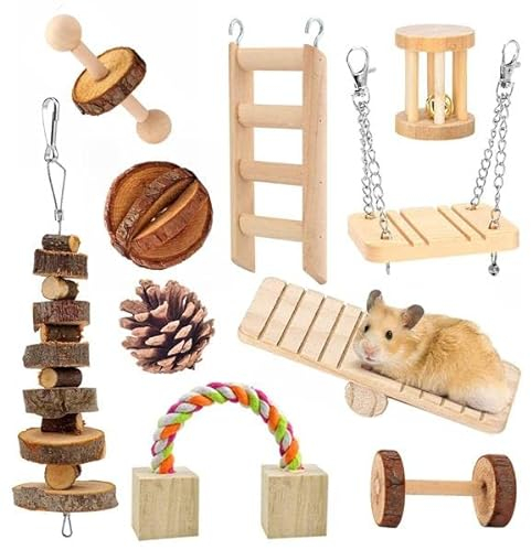 nanook Kaninchen Spielzeug Zubehör Kauspielzeug 10 TLG Beschäftigung für Hasen Zwergkaninchen Meerschweinchen