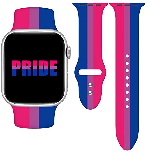 Vieeki Pride Uhrenarmband, kompatibel mit Apple Watch, 38 mm, 40 mm, 41 mm, 42 mm, 44 mm, 45 mm, austauschbares Silikon-Smartwatch-Armband für iWatch Serie Ultra SE 9, 8, 7, 6, 5, 4, 3, 2, 1,