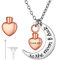 U7 Ashes Jewellery Memory Necklace Rose Gold Heart Pendant Urn Necklaces Cremation Jewelry For Women Girls