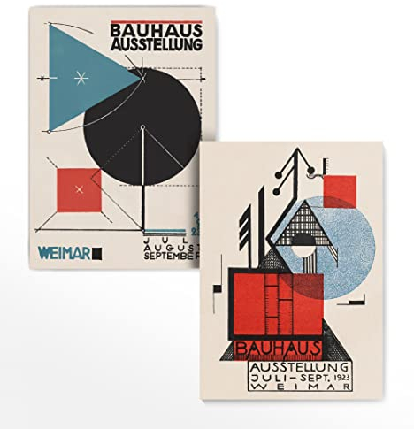 Bauhaus Poster Set Vintage Plakate Aussellung 1923 Weimar Geometrische Formen Ungerahmt 250 g/m² matt (DIN A2 (42 x 59,4 cm))