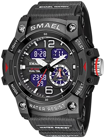 aswan watch Orologio Uomo,Orologio Digitale Uomo con Cronometro,Allarme,Luce LED,Calendario-Orologi Sportivo con Cinturino in Silicone