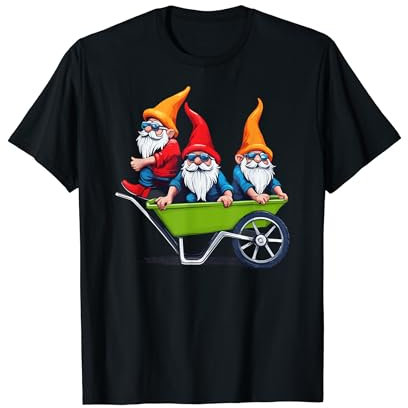 Cute Garden Gnomes in a Wheelbarrow T-Shirt