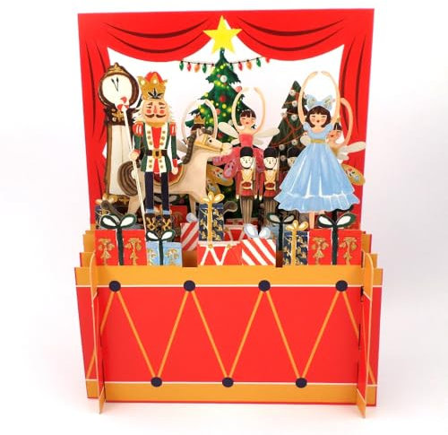 Nutcracker Scene Ballet 3D Pop Up Christmas Greeting Card by Alljoy Cards XPOP012