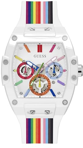 GUESS Herren Analog Quarz Uhr mit Silikon Armband GW0720G1