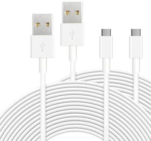 ANLINK Lot de 2 câbles USB C de 3 m de long, durables USB A vers USB C, câble de charge et de synchronisation de données, câble d'extension d'alimentation pour toutes les caméras de sécurité