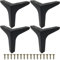 YOYEAH 4 patas de metal para muebles de 10 cm, color negro, con tornillos, perfectas para sofá, mesa de café, armario, TV, mesitas de noche, cajones, proyectos de bricolaje (4 unidades, 10 cm)