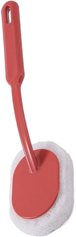 Brosse de Nettoyage à Long Manche, Brosse à Récurer avec Tête en éponge pour Le Nettoyage du Sol de la Baignoire de la Salle de Bain, 3,1x4,5 (Rouge foncé)