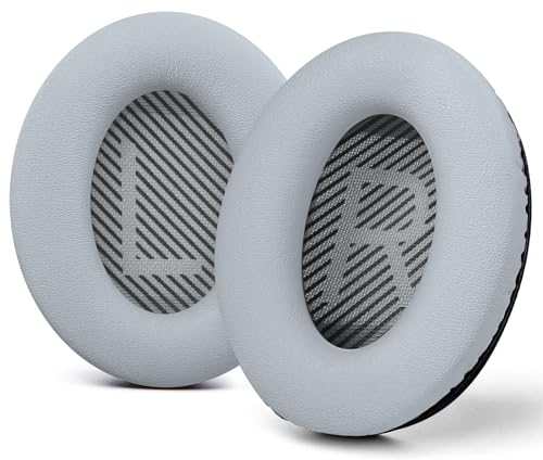 Toyoso Replacement Ear Pads fit for Bose QuietComfort 35 & QC35 ii Headphones, Headphone Earpads Cushion with Noise Cancelling Foam, Soft Leather (Light Gray)