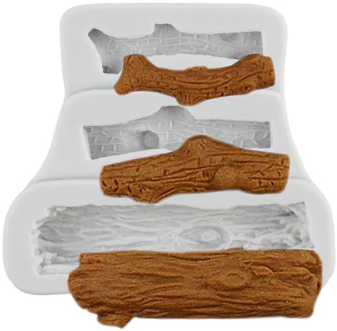 MINFEIDMS Moule en silicone pour fondant sur le thème de la forêt - En forme de tronc d'arbre - Pour décoration de gâteaux, bonbons, chocolat, pâte à sucre, argile polymère