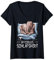 Damen Offizielles Schlafshirt Elefant Pyjama Schlafanzug Elefanten T-Shirt mit V-Ausschnitt