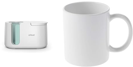 Cricut Mug Press 2008736 & Céramique Lot de 2 tasses vierges blanches de 355 ml pour sublimation Infusible Ink pour une utilisation avec Cricut Mug Press 2007821, 2 Unité
