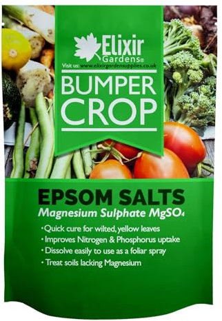 Elixir Gardens Magnesium Sulphate Epsom Salt | Ready To Use Gardening Fertiliser Plant Enhancer | resealable pouch | 625g