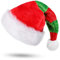 JOFONY Weihnachtsmütze,Rot und Grün Nikolausmütze,Plüsch Weihnachtsmann Mütze,Warm Dicker Santa Mütze,Weihnachtskostüme für Weihnachtsfeier Weihnachtsdekoration