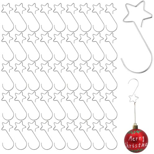 ZDQC 60 Stück Weihnachten Haken,S-Förmiger Haken,Haken Für Weihnachtsschmuck,Weihnachtsbaum Haken,Socken Haken,Haken Mini,Weihnachtsdekorationen,Haken Für Weihnachtskugeln (Silbrig)