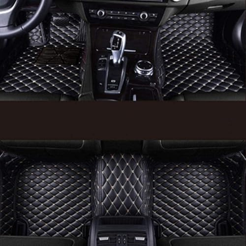 Auto Bodenmatte Fußmatten für Opel Mokka X 2012-2023 2024 2025, Nach Maß Allwetterschutz Leder Fussmatten Vorne und Hinten Automatten,Black-Silver